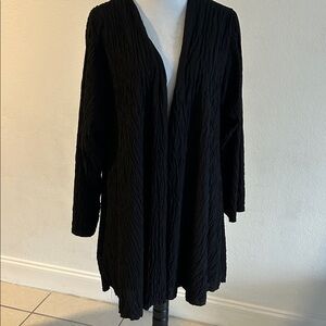 Vintage Oscar De La Renta Black Textured Open Cardigan